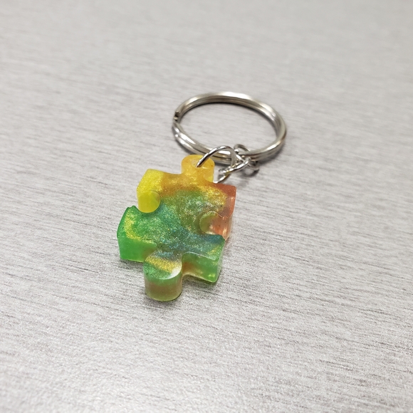 Homespun Utopia Accessories - Handmade Colorful Puzzle Piece Keychain – Multicolor by Homespun Utopia